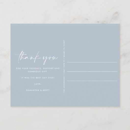 Bohoビーチ写真結婚の感謝はがき ポストカード (裏面)