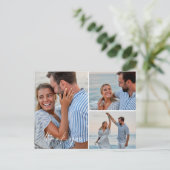 Bohoビーチ写真結婚の感謝はがき ポストカード (スタンド正面)