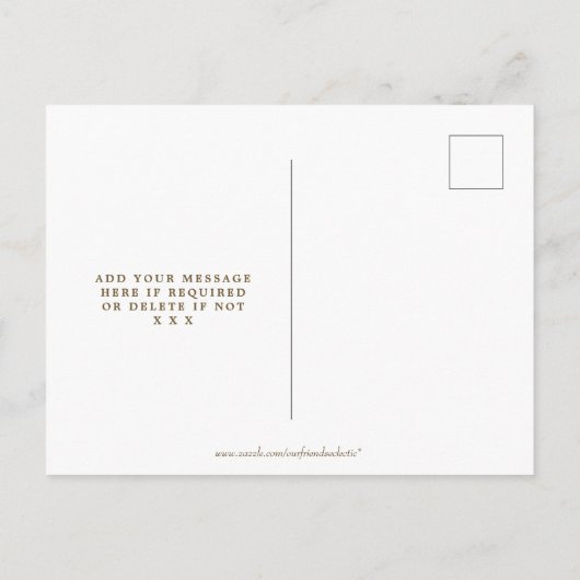 bohoビーチ結婚式日付ポストカードの保存 案内ポストカード (裏面)