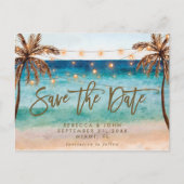 bohoビーチ結婚式日付ポストカードの保存 案内ポストカード (正面)