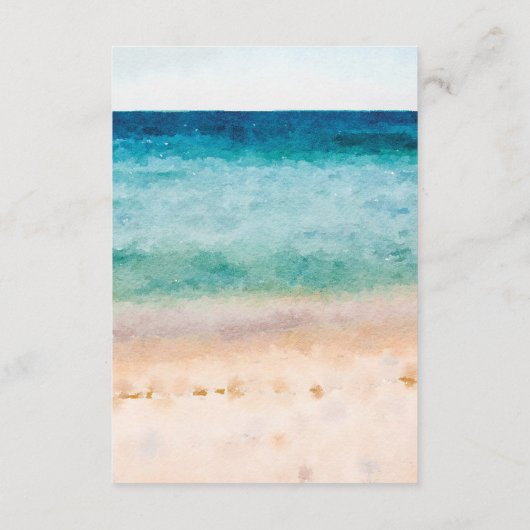 bohoビーチQRコード結婚の情報カード エンクロージャーカード (裏面)