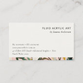 Bohoピカラフルンクティール（緑がかった色）グリーン絵を描フローラロゴ 名刺 (裏面)