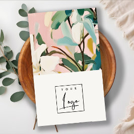 Bohoピカラフルンクティール（緑がかった色）グリーン絵を描フローラロゴ 名刺