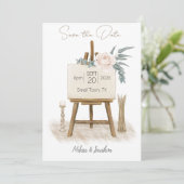 Bohoピモダンンクエレガントフローラ保存日 セーブザデート (スタンド正面)