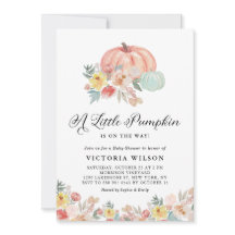 Bohoピンクとブルーカボチャ秋の赤ちゃんシャワー