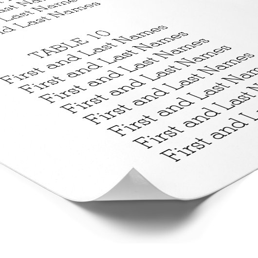 Bohoピンクと金ゴールドの羽毛の座席表 ポスター (角)