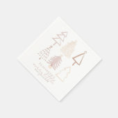 Bohoピンクのクリスマスツリーベビーシャワー スタンダードカクテルナプキン (角)