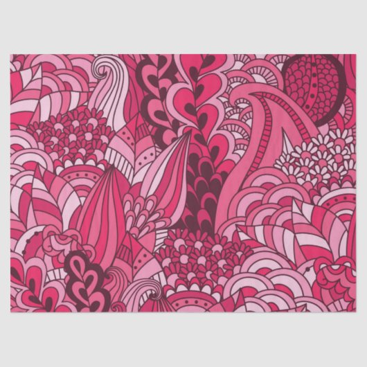 Bohoピンクのボヘミアのモダンで腰回りが大きでシックなパターン 薄葉紙 (正面)