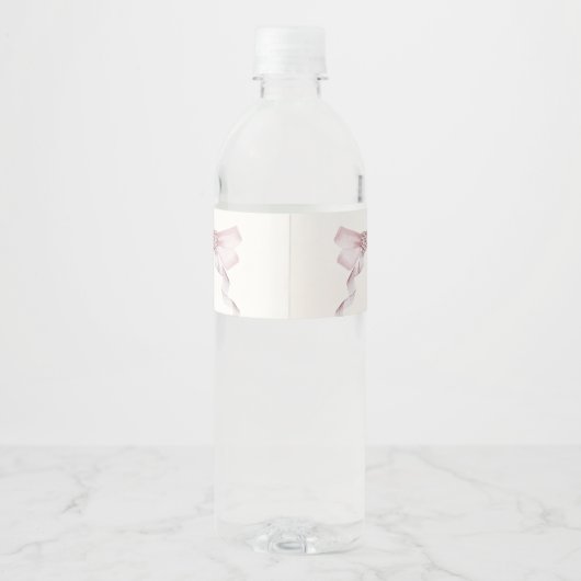 Bohoピンクの女の子の赤ちゃん服ベビーシャワーへようこそ ペットボトルラベル (裏面)