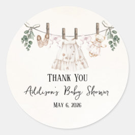 Bohoピンクの女の子の赤ちゃん服ベビーシャワー ラウンドシール