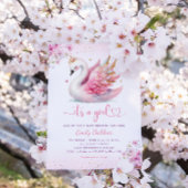 bohoピンクの水の色フローラその女の子の赤ちゃんシャワー 招待状