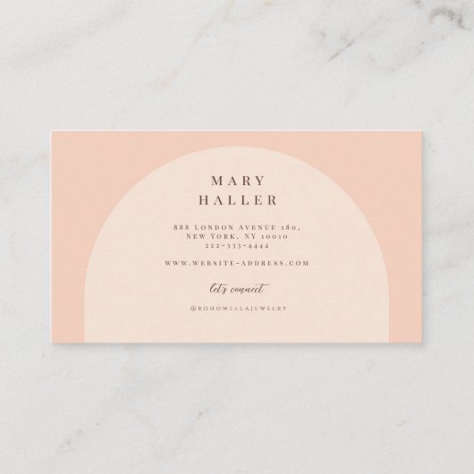 Bohoピンクアーチ名刺 名刺 (裏面)