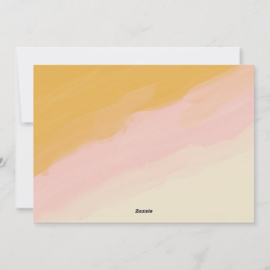 Bohoピンクイエローウォーター色クリスマスカスタム写真 シーズンカード (裏面)