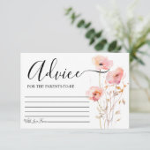 BOHOピンクエレガント赤面花アドバイス赤ちゃんシャワー エンクロージャーカード (スタンド正面)