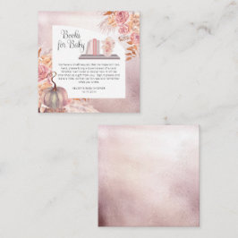 Bohoピンクカボチャ赤ちゃんシャワーブックリクエスト エンクロージャーカード