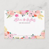 Bohoピンクガーデンフローラアドバイス卒業希望 エンクロージャーカード (正面)