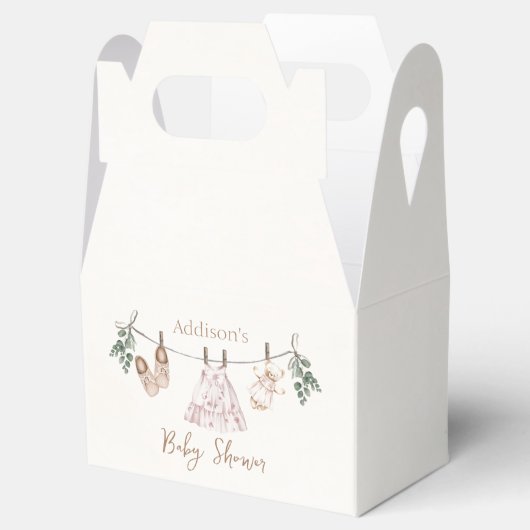 Bohoピンクガール赤ちゃん服ベビーシャワー フェイバーボックス (オープン)