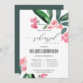 BOHOピンクキリストとげの開花リハーサルディナー 招待状 (正面/裏面)