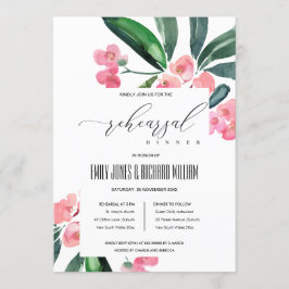 BOHOピンクキリストとげの開花リハーサルディナー 招待状