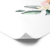 Bohoピンククリームフラワーウェルカム結婚のサイン ポスター (角)