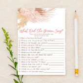 Bohoピンクザ新郎が言うブライダルシャワーゲーム 便箋