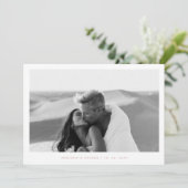 Bohoピンクシンプルの写真QRコード結婚ズ サンキューカード (スタンド正面)