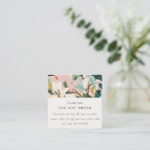 Bohoピンクティール(緑がかった色)絵を描フローラご注文ありがとうございます スクエア名刺 (スタンド正面)