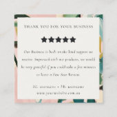 Bohoピンクティール（緑がかった色）緑の絵を描フローラレビュー要求 スクエア名刺