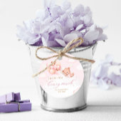 Bohoピンクテディベアーガールベビーシャワーありがとう フェイバータグ