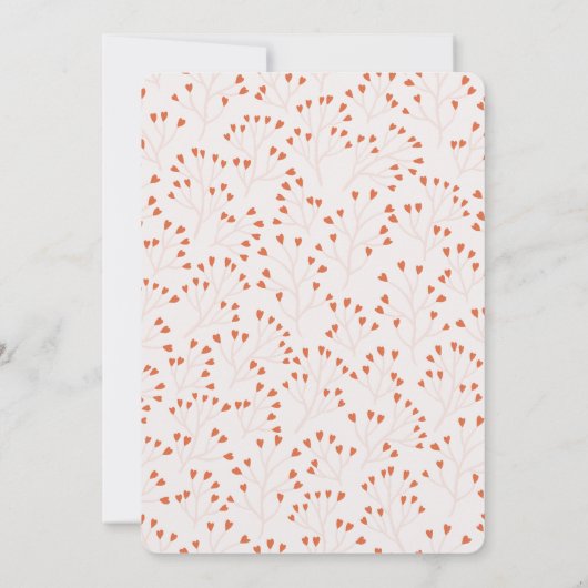 Bohoピンクハートスウィートバーチャルベビーシャワー 招待状 (裏面)