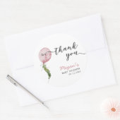 Bohoピンクバルーンガーランドベビーシャワー特典 ラウンドシール (封筒)