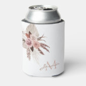 Bohoピンクパンパスグラスドライフラワーズモノグラム 缶クーラー (缶裏面)