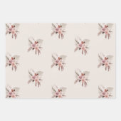 Bohoピンクパンパスグラス乾燥花 ラッピングペーパーシート (正面3)