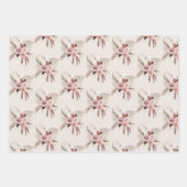 Bohoピンクパンパスグラス乾燥花 ラッピングペーパーシート (正面)