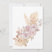 Bohoピンクフローラの月の上にベビーシャワーが侵入 招待状 (裏面)