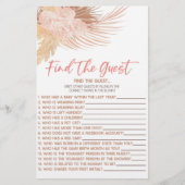 Bohoピンクフローラゲストベビーシャワーゲームを見つける 便箋 (正面)