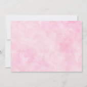 Bohoピンクフローラ水色バタフライベビーシャワー 招待状 (裏面)