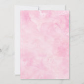 Bohoピンクフローラ蝶キス女の子ベビーシャワー 招待状 (裏面)