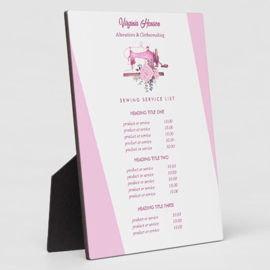 Bohoピンクフローラ裁縫機船員価格 フォトプラーク (側面)