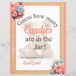 Bohoピンクベアベイビーシャワーキャンディジャガーゲーム