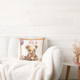 Bohoピンクベアベビーシャワー クッション