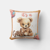 Bohoピンクベアベビーシャワー クッション (正面)