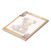 Bohoピンクベアベビーシャワー ノートパッド (回転)