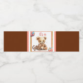 Bohoピンクベアベビーシャワー ペットボトルラベル (シングルラベル)