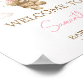 Bohoピンクベアーバルーン赤ちゃんシャワーへようこそ ポスター (角)