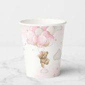 Bohoピンクベアーバルーン赤ちゃんシャワー 紙コップ (裏面)