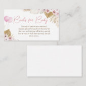 Bohoピンクベア赤ちゃんシャワーベビー エンクロージャーカード (正面/裏面)