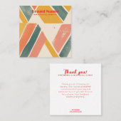 Bohoピンクミックスミニマリストアートイヤリングディスプレイ スクエア名刺 (正面/裏面)