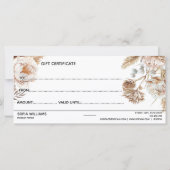 Bohoピンクモダンフローラ証明書ギフトカード (裏面)