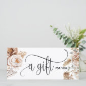 Bohoピンクモダンフローラ証明書ギフトカード (スタンド正面)